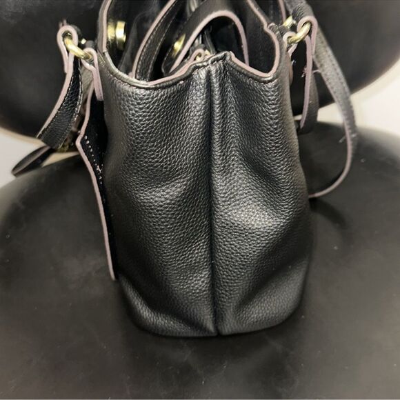 LC Black Pebbled Faux Leather Ingrid Mini Shopper Tote Crossbody Bag - Picture 9 of 16